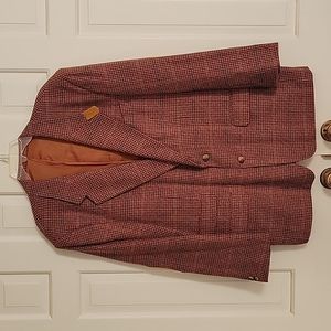 BOSA le Collezioni mens red brown wool blend tweed jacket sz 44r